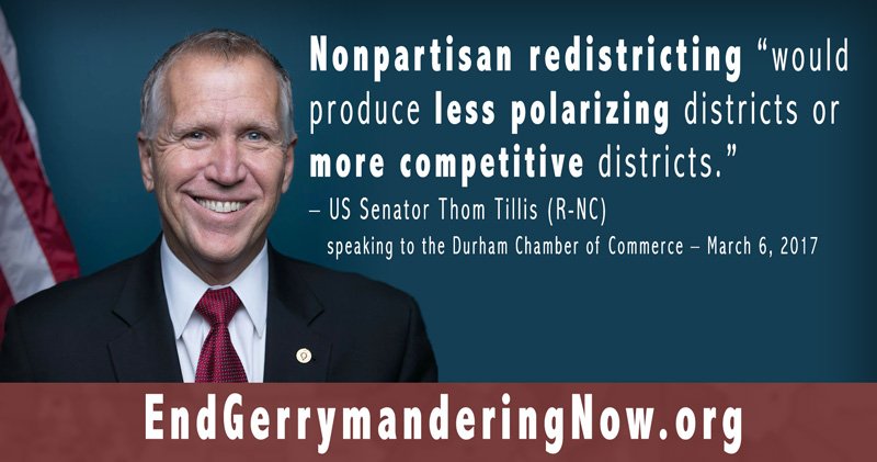 CommonCauseNC's tweet photo. Thanks to @SenThomTillis for supporting independent #redistricting. We need the #NCGA to pass #HB200: https://t.co/yj4Gpq5wUy #fairMaps https://t.co/dBSKzXpxWt