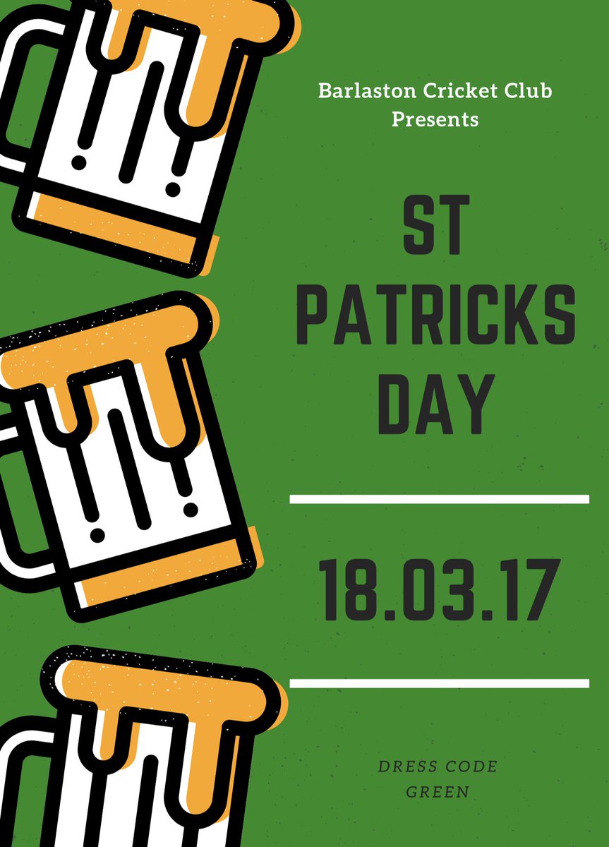BarloCC's tweet image. This Saturday is our belated St Patrick’s celebration. Hope to see you all there 🍺☘️🇮🇪