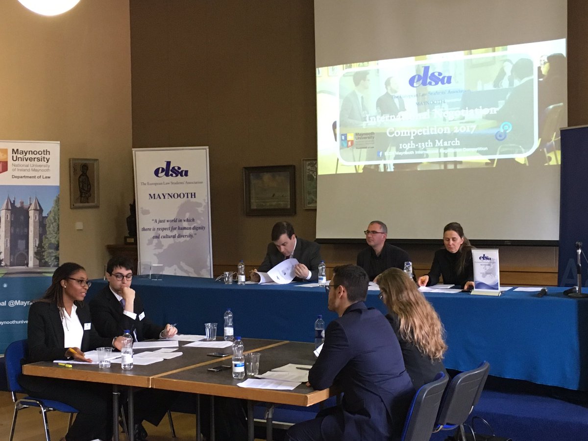 ELSAMaynoothINC's tweet photo. We are honoured to welcome @ArranDH, @dohertymi &amp; @UrsulaTipp as judges for this year's Final, between Georgetown University &amp; Madrid ICADE! https://t.co/N7I3kEbrDc