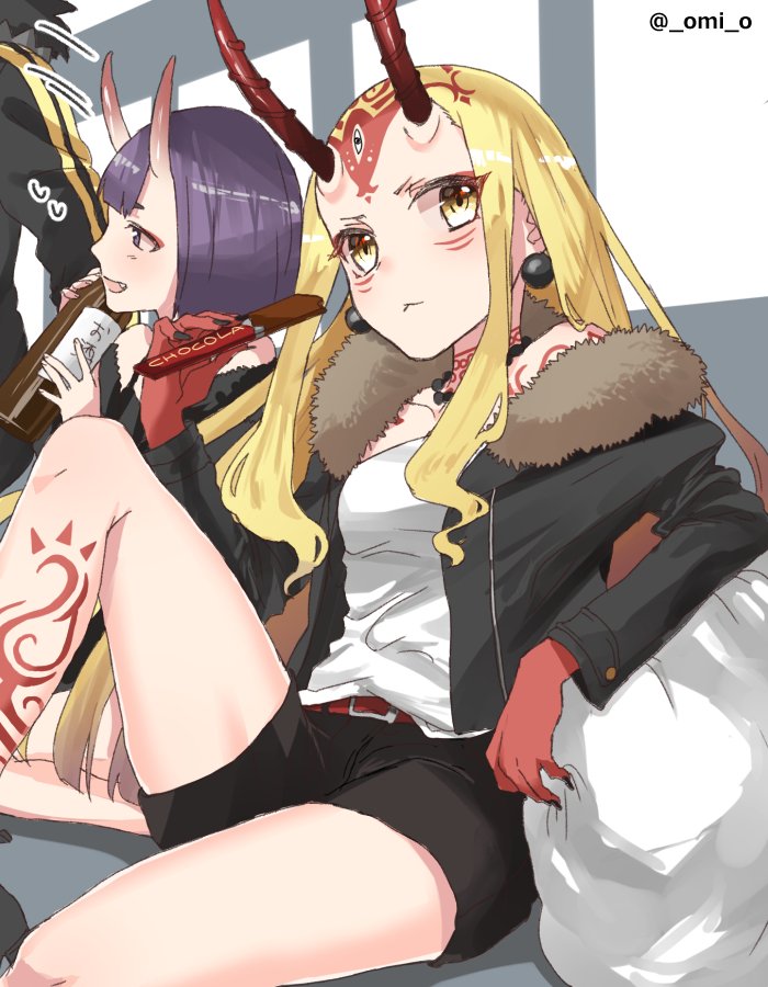 茨木童子(Fate) ,酒呑童子(Fate) 「新宿バージョン茨木ちゃん。リクありがとうございました〜 #気が向いたらかくリクエ」|omi*のイラスト