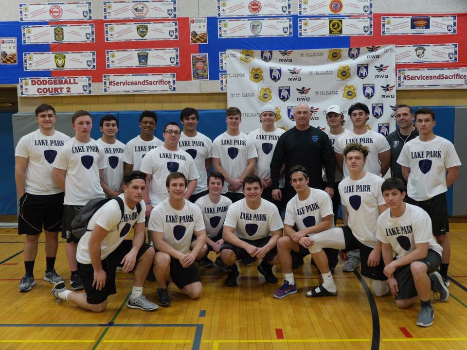 CoachChris_Roll's tweet photo. Great picture from last week's charity dodgeball tourney w/ Chief Giammarese of the BPD. We played hard in memory of Officer Murrell. #RM145 https://t.co/pIKM9OYtIo