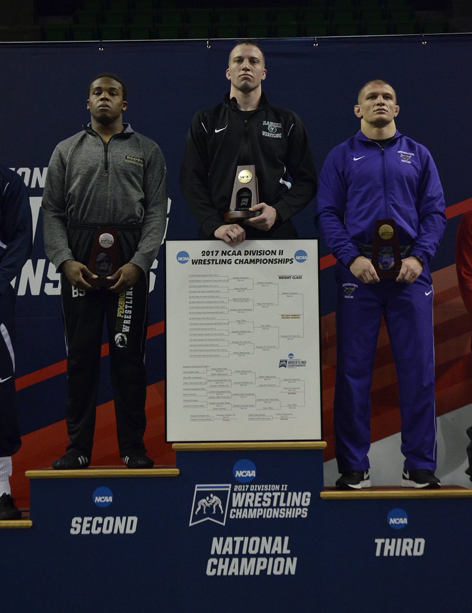 RangerAthletics's tweet photo. ICYMI - Nick Becker woke up this morning as a national champion. Again!! @PsideWrestling https://t.co/PlxLFkXe8H