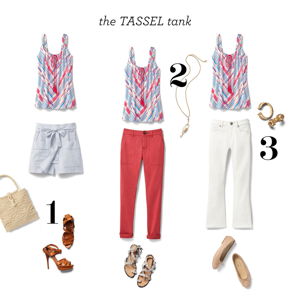 One tank, multiple ways (plus, we're obsessed with the tiny tassels). #cabiclothing #cabi3ways