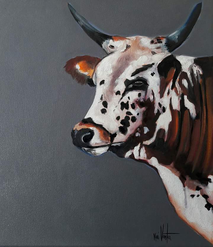 MarionMertins's tweet photo. How more beautiful can a South African Nguni be?
The first of 4 oils sold to Dubai! 500×500 cm by Kari Vorster
#GraffitiSorted #Art #Nguni https://t.co/95qwachy5O
