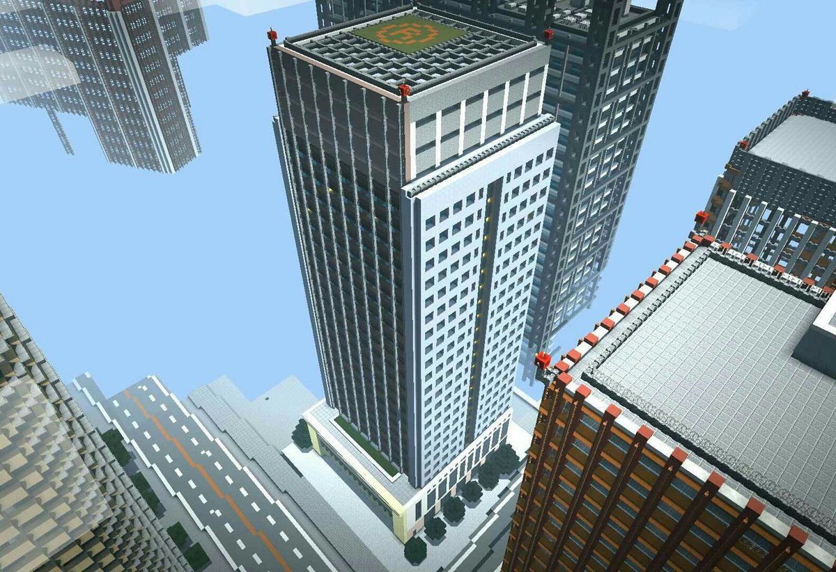 まっきぃ Minecraftさんのツイート 1ｍの高層ビルを建てました モデルは三菱商事ビルです Minecraft建築コミュ Minecraft都市計画 Minecraft都市開発部