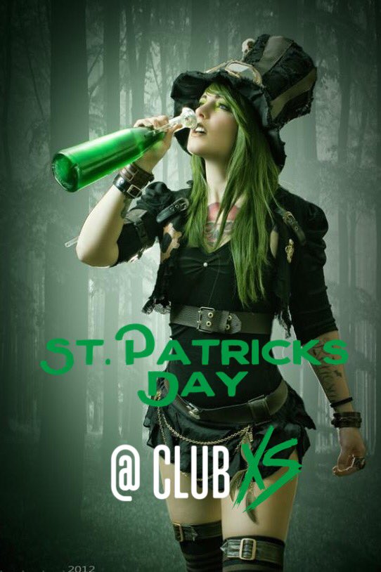 ClubXs2's tweet photo. St Pats day - Friday 17th of March @ClubXs2 
No luck needed to see our girls. Try Guinness, absynthe or potcheen ( potato moonshine) https://t.co/ZPRZb7h5sU