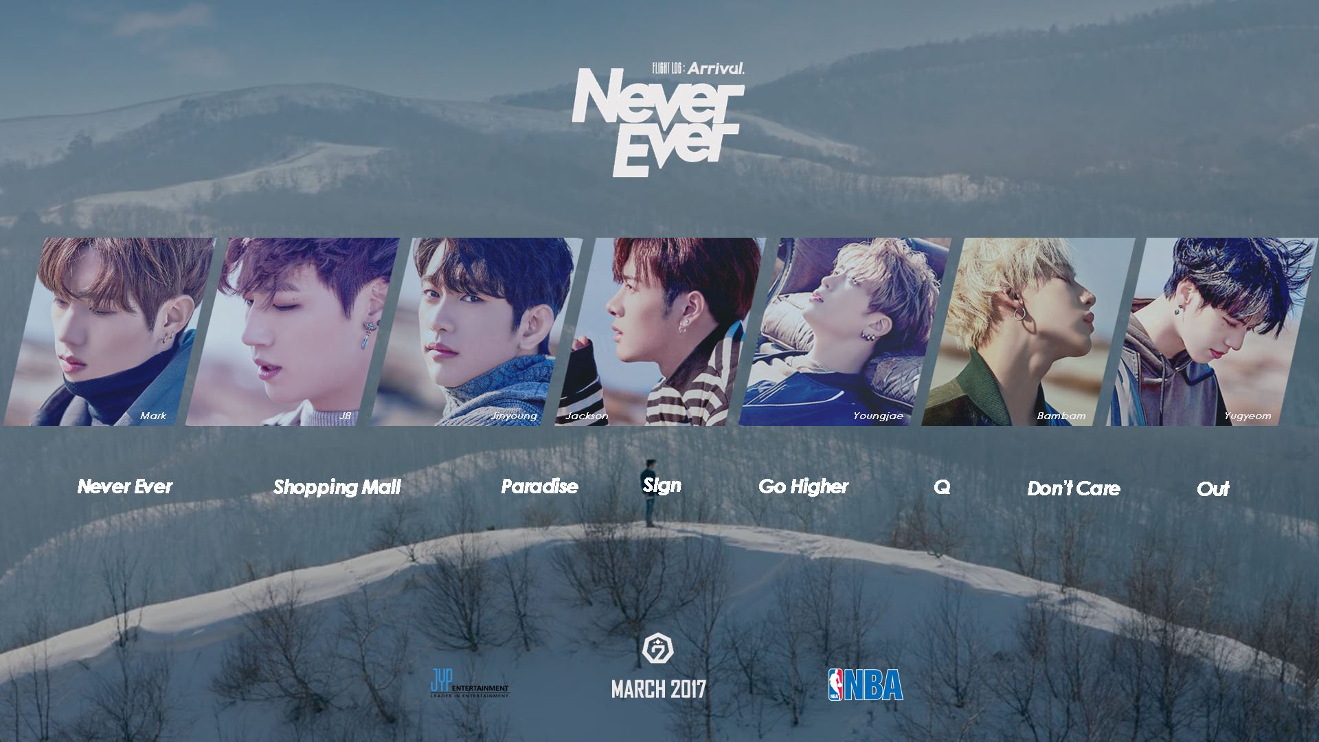“[EDIT] #GOT7 #FLIGHTLOGARRIVAL #NeverEver Poster #Mark #JB #Jinyoung #Jack...