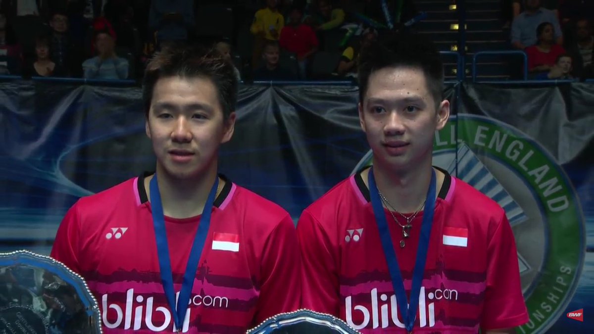 GNFI's tweet photo. Selamat! Marcus Fernaldi Gideon/Kevin Sanjaya Sukamuljo menjuarari All England di nomor ganda putra. Kami bangga! #AllEngland 2017 https://t.co/XEajtzSkCP