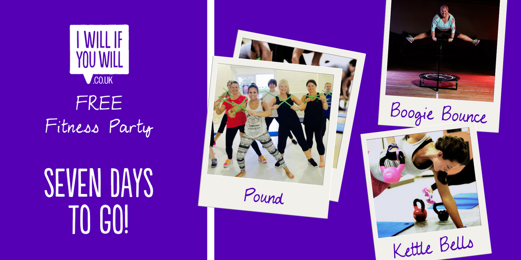 I_will_if's tweet photo. Only 7 days to go til our FREE #Fitness Party 🎉💃Here's 3 of the sessions @POUNDfit @BoogieBounceXtr &amp; #kettlebells https://t.co/zTq7LlvnNr https://t.co/2WPbkIhCcw
