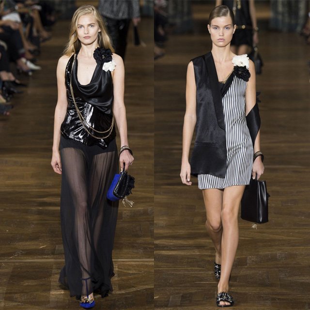 Stylish and elegant flower corsage's from the Lanvin SS17 collection.These beautiful accessories add a feminine touch to these styles.