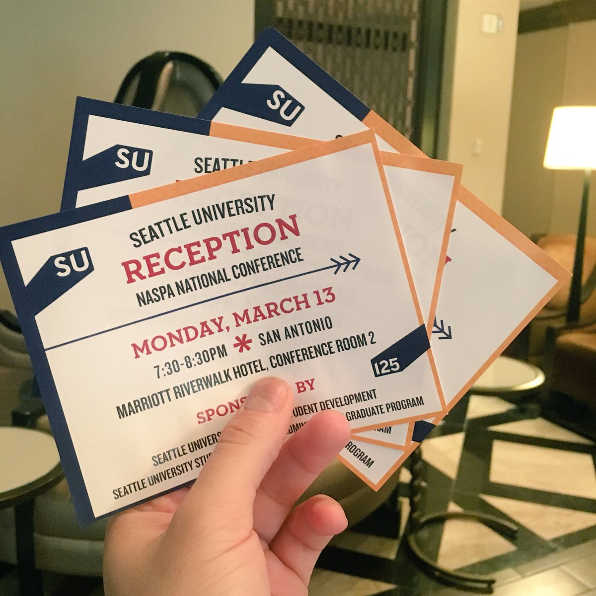 Join the Redhawks at the Seattle University Reception at #NASPA17! Monday at 7:30pm, Marriott Riverwalk Conference Room 2 🎉 #SU125