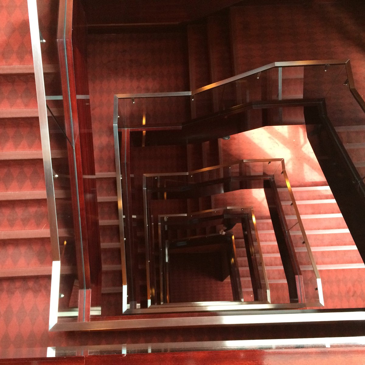 rendmitchell's tweet photo. Staircase at the Princess of Wales. Who says Math and Art don't mix!?!? https://t.co/sJ1MIny1hJ