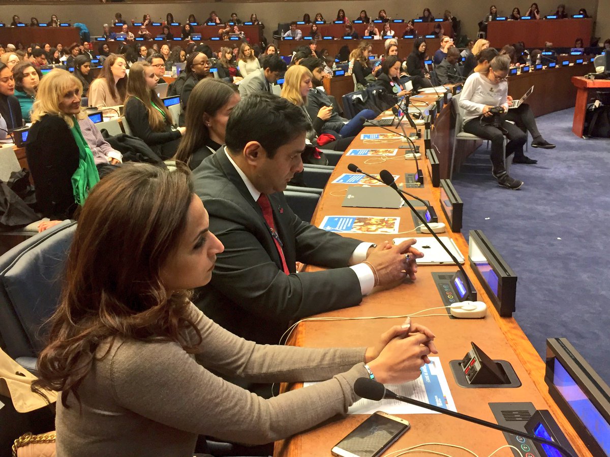 Please join me in welcoming .<a href="/ash_r_dhanush/">Aishwarya</a> to the #YouthCSW61 #Youth4GenderEquality #UNHQ #YoungWomenLead @phumzileunwomen <a href="/LopaUN/">Lopa Banerjee</a>