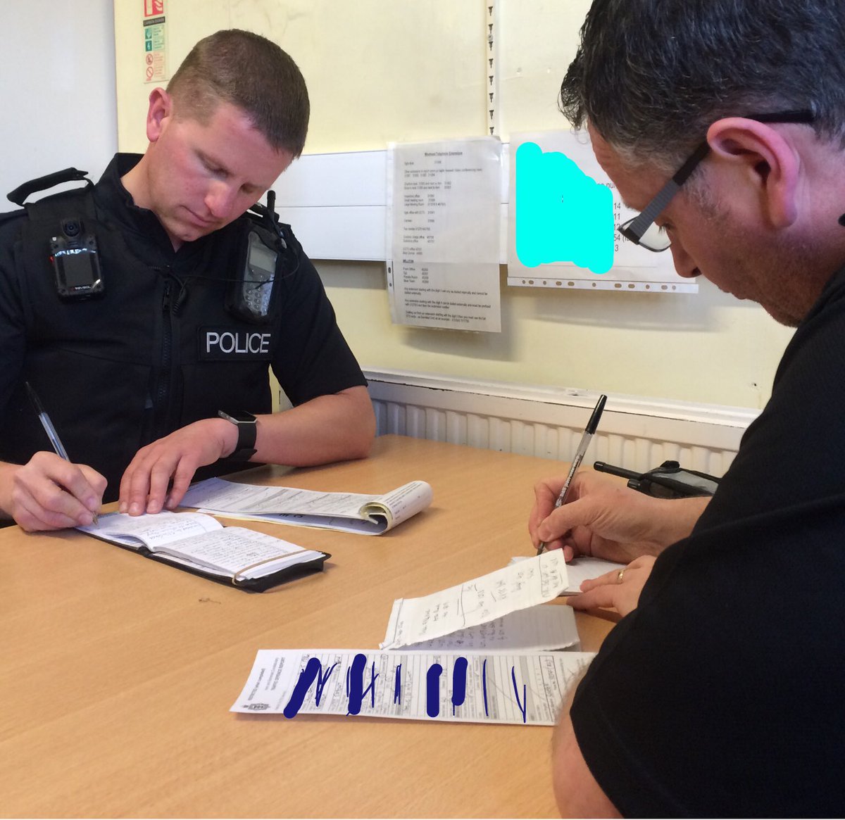 ASPSpecials's tweet photo. After a long day shift in #WestSomerset #SCGadd has been learning about the process connected to issuing #TORs & #Sect59 Notices @ASPolice https://t.co/lfcfYxtDw8
