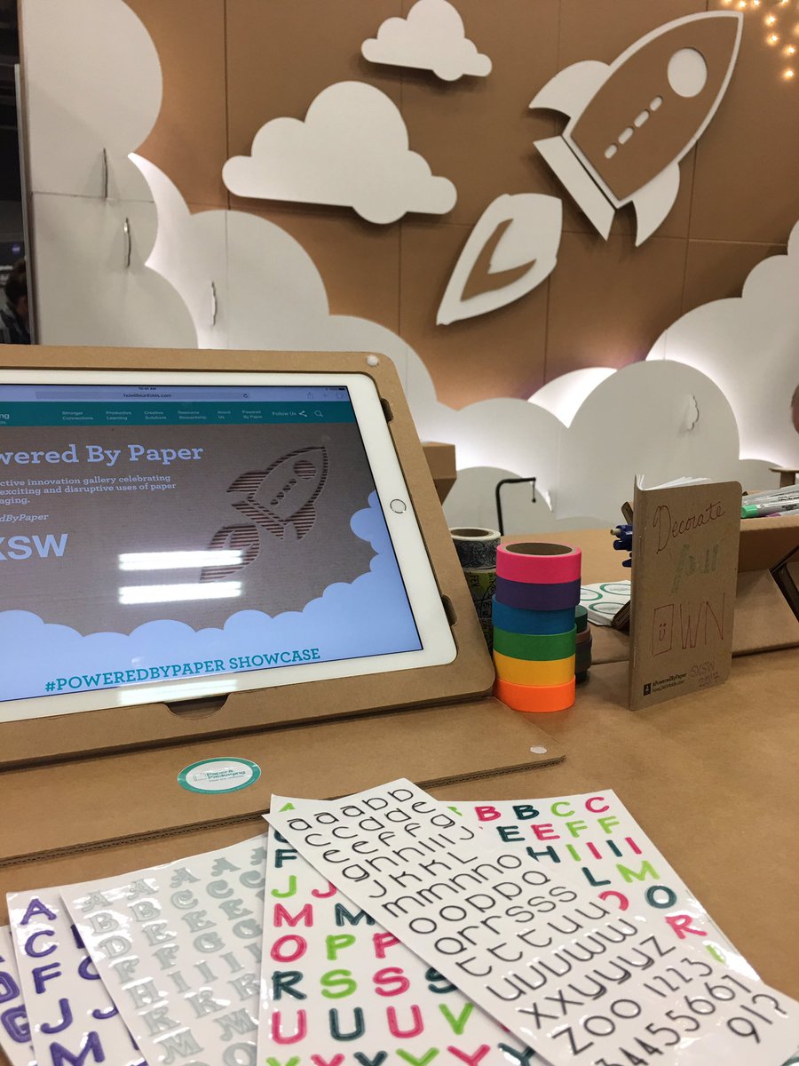 HowLifeUnfolds's tweet image. Imagine. Design. Create. Come to the #PoweredByPaper gallery at #SXSW make a power journal. See you at Booth 819! #CardboardStrong