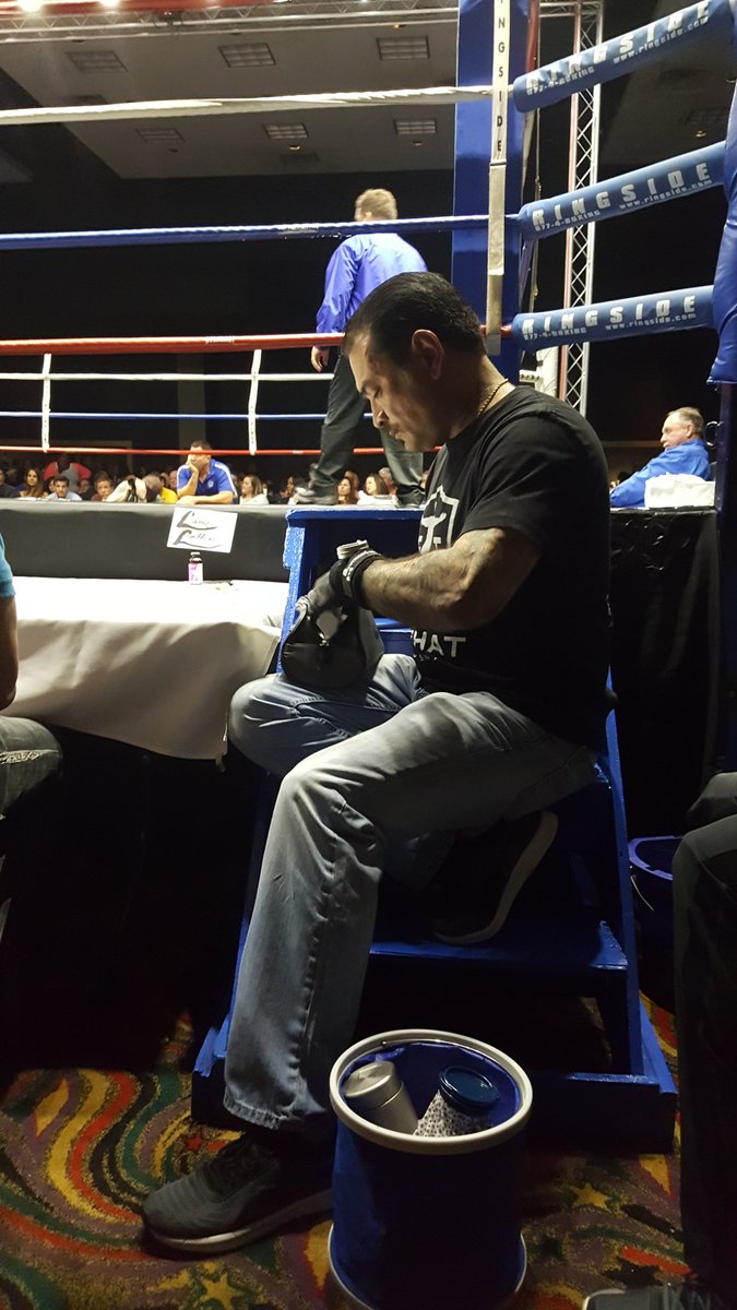 Trainer/Cutman Aaron Navarro getting ready to work on a cut <a href="/Boxerrodz/">Mike Rodriguez</a>  <a href="/shaneohearn/">Shane O'Hearn</a> <a href="/ATRBoxing/">ATR Boxing</a> <a href="/boxncar/">Chad Broussard</a>