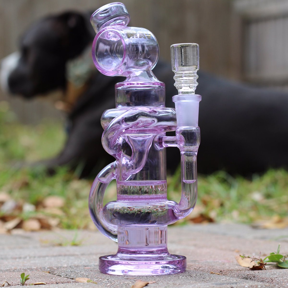 HotBoxMagazine's tweet photo. Outdoor photo #MAVglass Honeycomb Mini Klein Recycler w/ Barrel Neck #GlassBong #Bongs #DabRig #HotBox https://t.co/2DnuDZ83uS