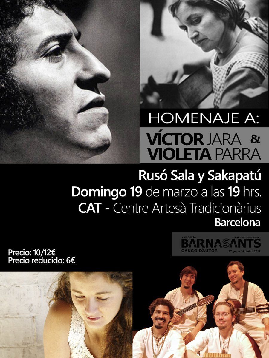 Revive las canciones de #VíctorJara y #VioletaParra en este espectáculo mediterráneo y latinoamericano #Barnasants #Tradicionarius