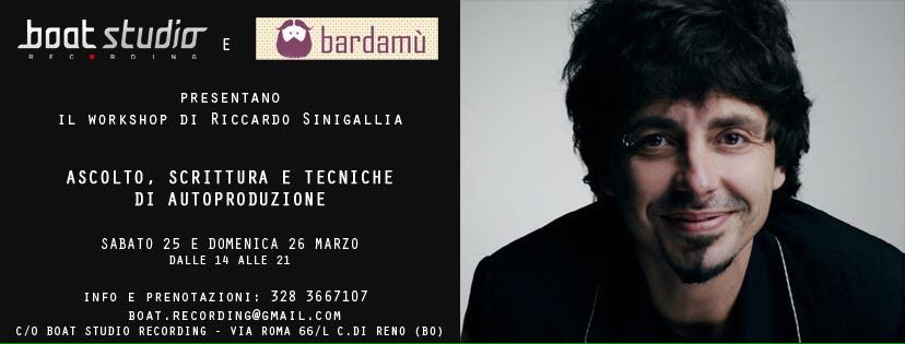 BoatRecording's tweet photo. Iscrizioni ancora aperte!!! #workshop #riccardosinigallia #bologna #roma #bolognaeventi https://t.co/TYTgC9DCei https://t.co/HKae1toqfs