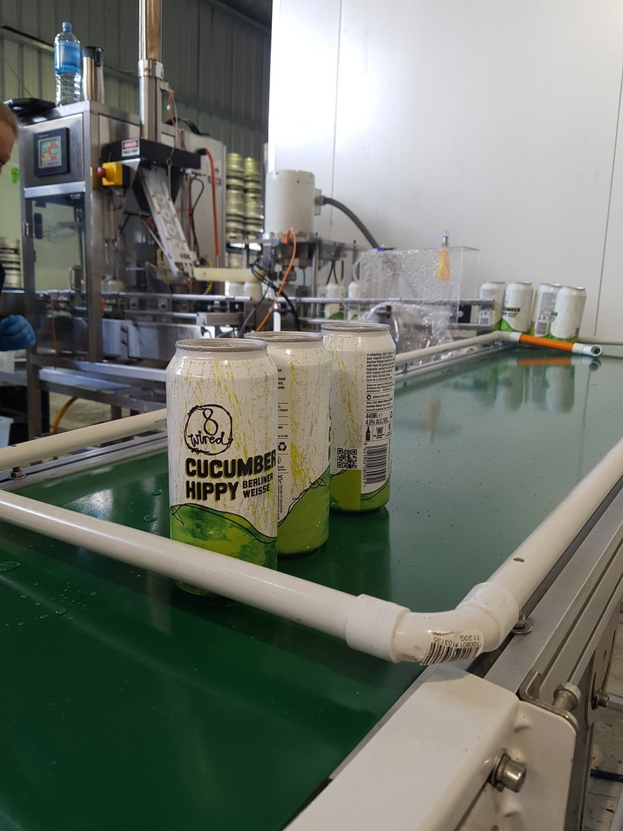 The very first <a href="/8wiredbrewing/">8 Wired Brewing</a> Cucumber Hippy can is off the line!