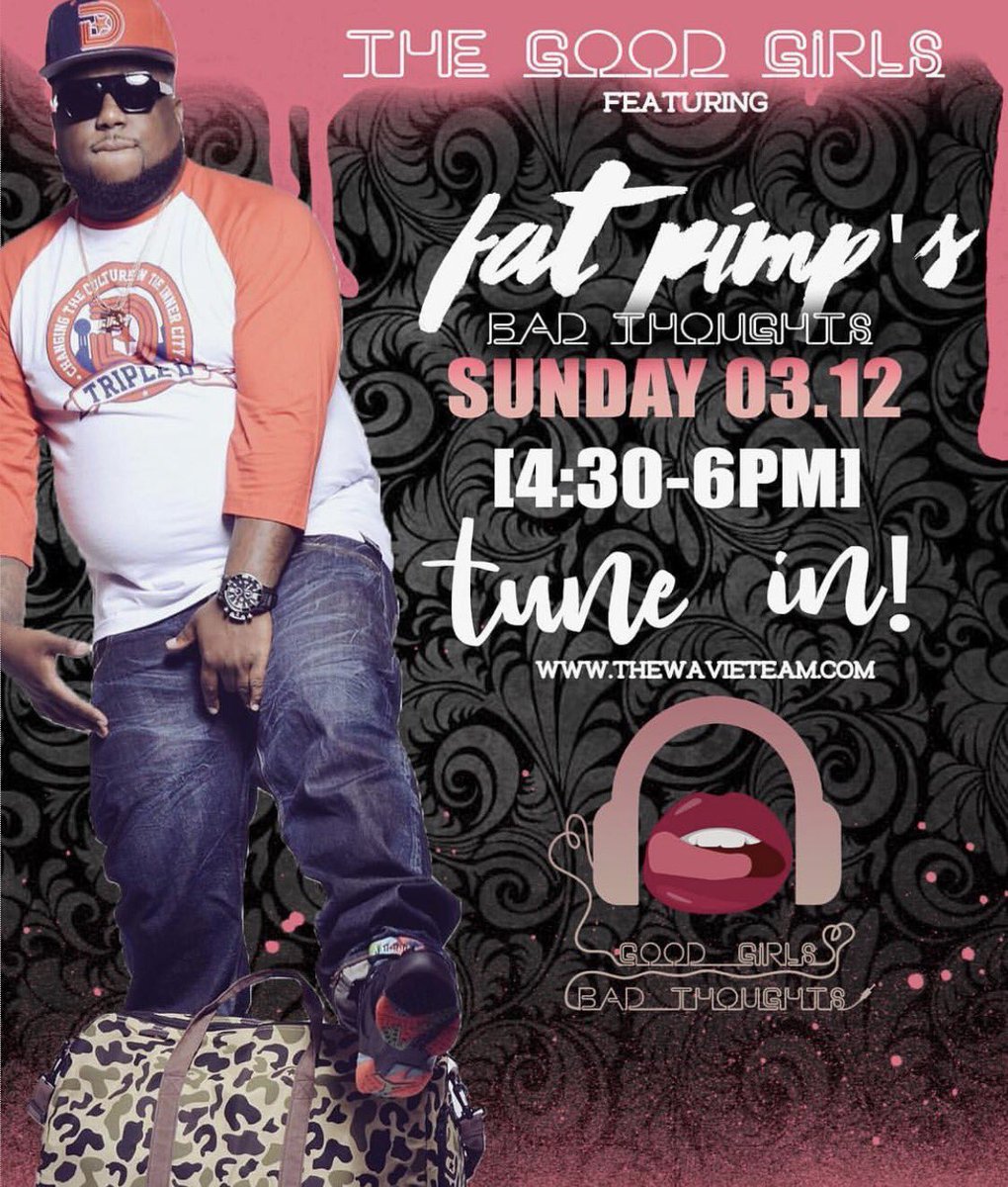 Blackpatkid's tweet photo. @TheWavieTeam
@GGBT__ will have @IAMFATPIMP 4:30pm-6pm
#CTWRadio will have #msjaquiline 6pm-7pm
https://t.co/jdOG7VRci1 ππΏππΏππ https://t.co/tMSNdGVhab