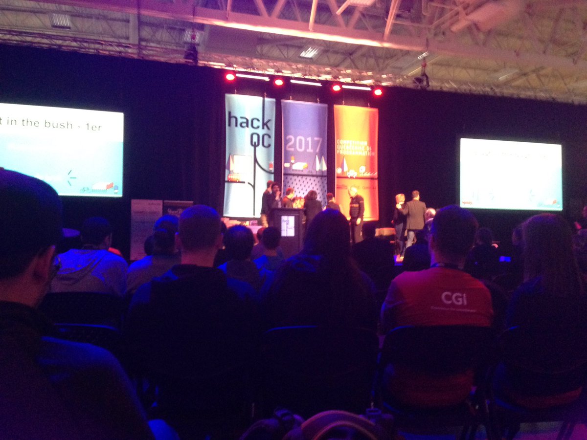 lepine_francois's tweet photo. L'équipe de l'Outaouais : 1er prix !!!!! #HackQC17 #gatineau https://t.co/p8Nxcpf4wt