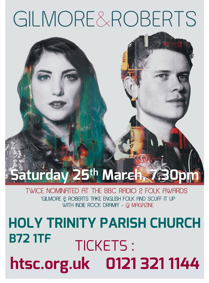 HolyTrin's tweet photo. Tickets going fast for @GilmoreRoberts 25.03.17 @HolyTrin Booking link: https://t.co/C1I1gN82vy #Folk #Indie #Acoustic #Radio2AwardNominees https://t.co/DdZX7ZDDJg