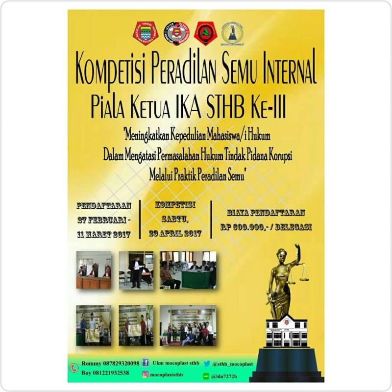 📢Kompetisi Peradilan Semu Internal Piala Ketua IKA STHB Ke-III📢

Are you ready for......

#salamfuturistik