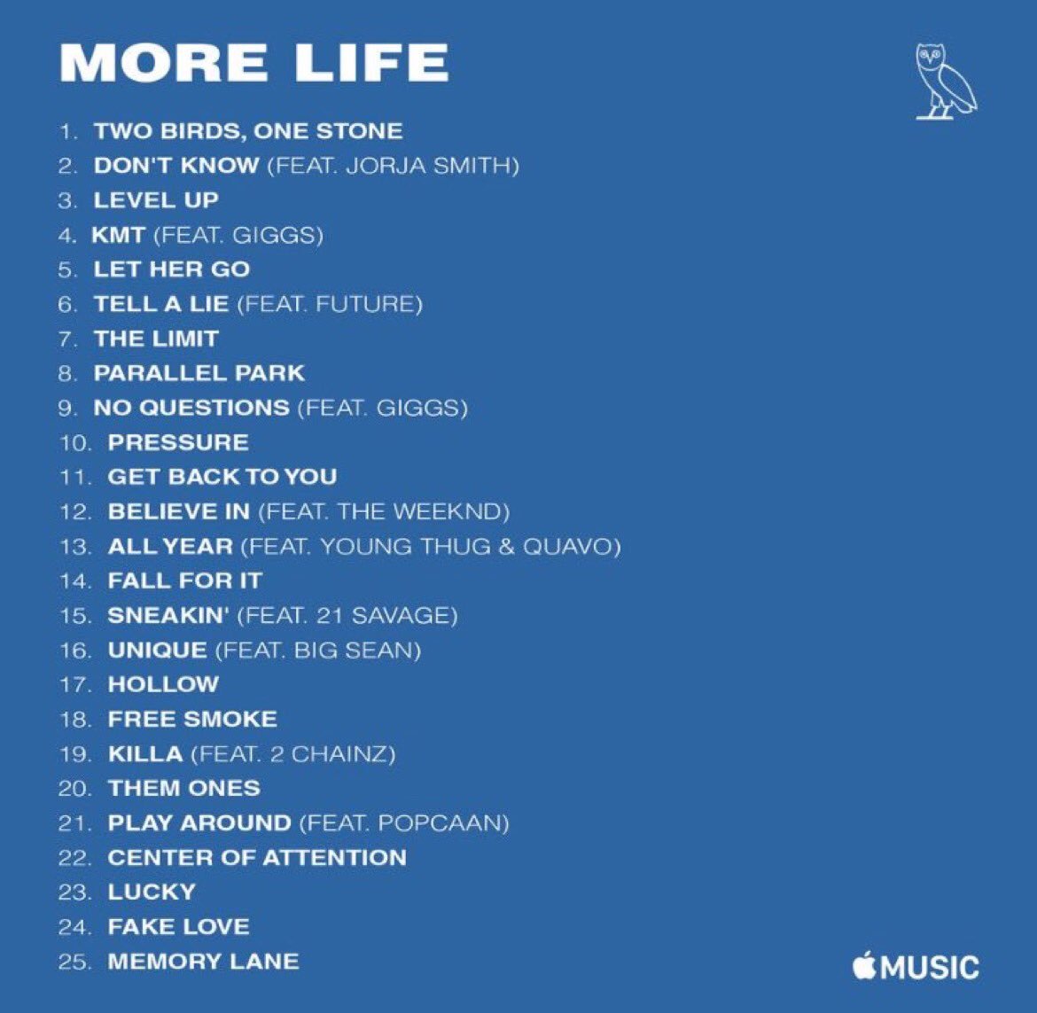 DaiIyRaps's tweet photo. Drake revealed the official More Life tracklist. 👀 https://t.co/X8mYlwAVGF