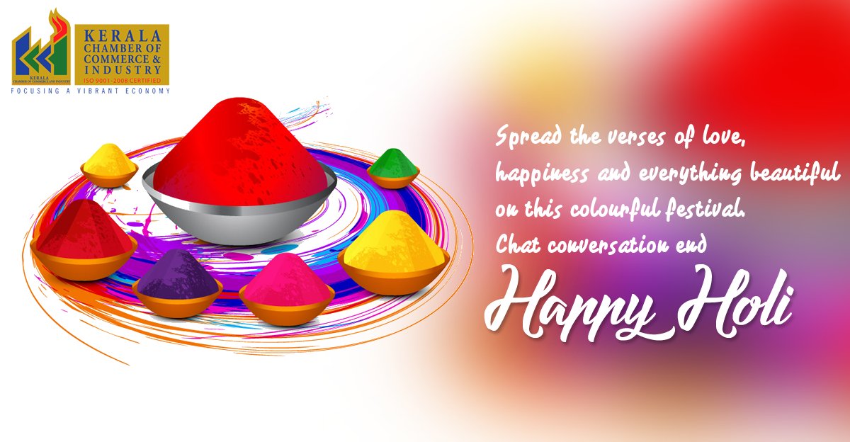 Chamberkcci's tweet photo. Wishing you all a very Happy and colourful Holi
#FestivalOfColours #KCCI https://t.co/uifUovYUvc