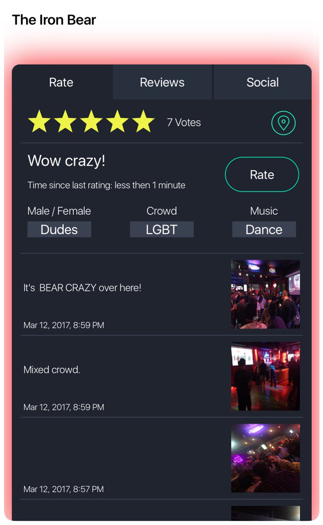 Rexi_Nightlife's tweet photo. Hey! The Iron Bear is getting 5 stars right now on #REXI!
#HeyREXI #Ownyournight #sxsw #partylife #lgbtq https://t.co/XRi1Swk03A