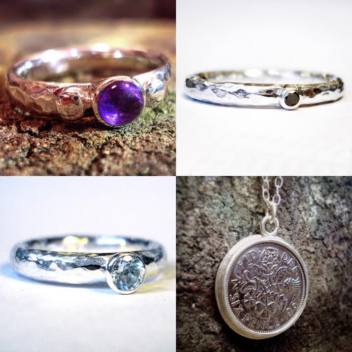 simchagallery's tweet image. Busy making customer orders, ring with Amethyst £150, Diamond, £110, Aquamarine £160, sixpence pendant £65 balcony level #leedscornexchange