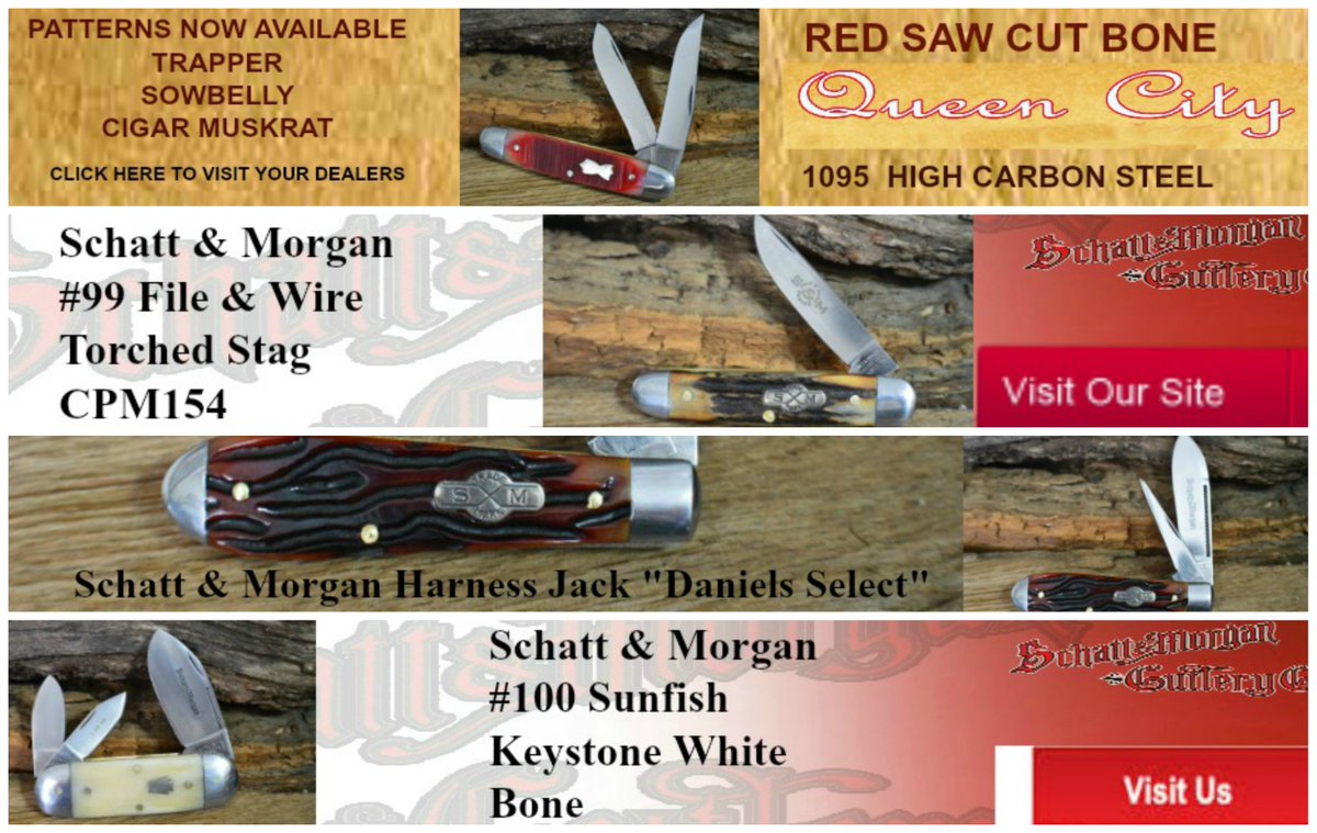 knifecollector1's tweet photo. #pocketknives #Queencutlery #schatt&amp;morgan #154CPM what a line up https://t.co/TUK5oycRMY