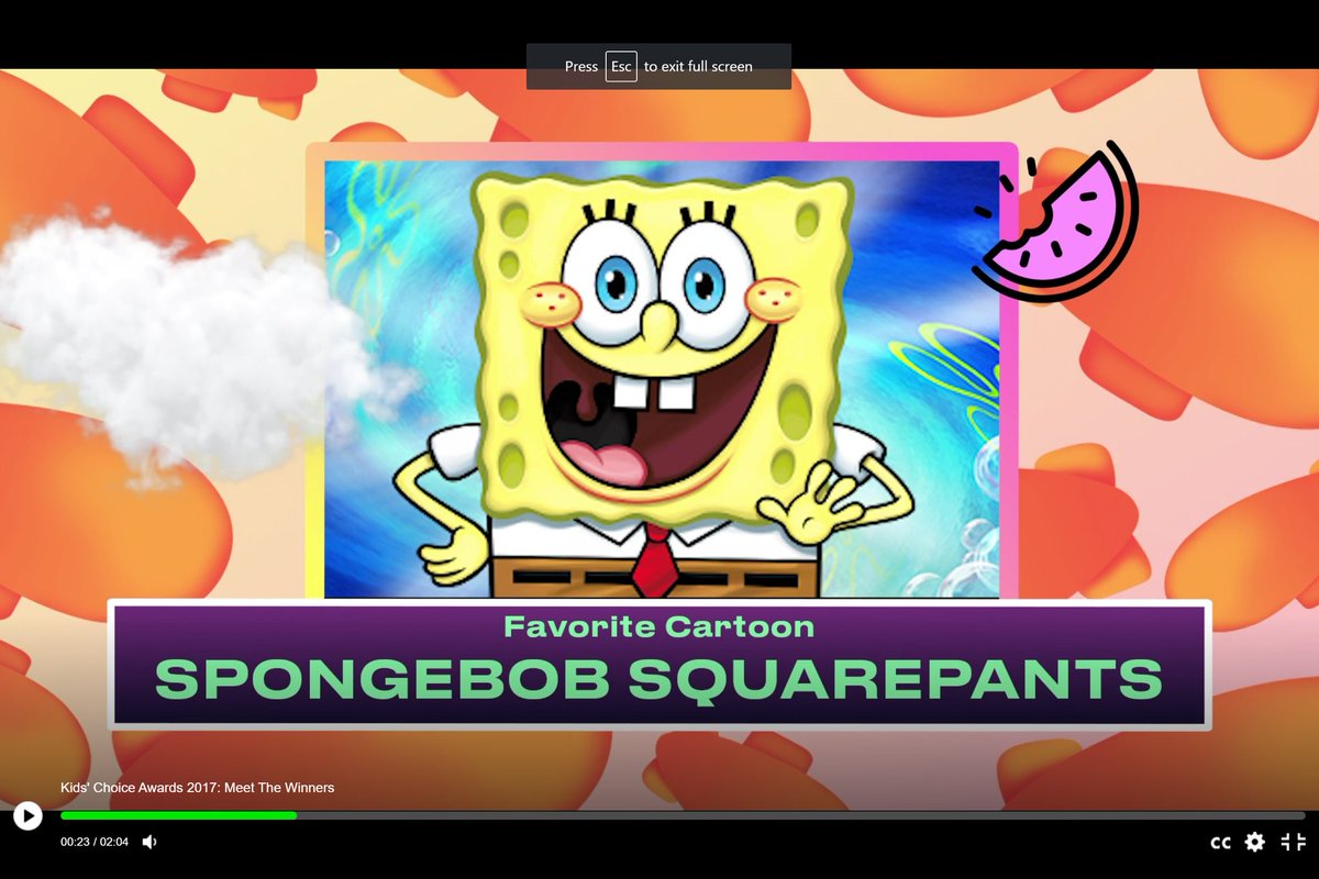 UnitedCartoons's tweet photo. Congratulations to #SpongeBob #SquarePants for WINNING at the #KCAs2017 for Favorite Cartoon, for the 9th year in a row, & 14th overall! https://t.co/POVKl9vome
