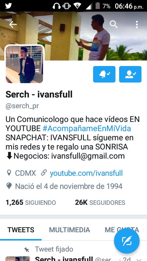 monsemouque21's tweet photo. @serch_pr Te amo eres el mejor esperó poder salir en él vídeo de mañana✋🙈😍😘 https://t.co/GL74HD9Jpc