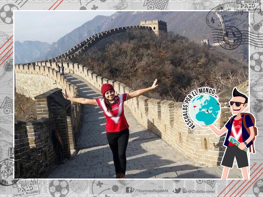 ClubTiburones's tweet photo. ¡Ella desde la Muralla China 🇨🇳 porta nuestros colores con orgullo! #EscualosPorElMundo #SiempreTiburón ⚽️🔴🔵🦈 https://t.co/SjRAvJOgHJ