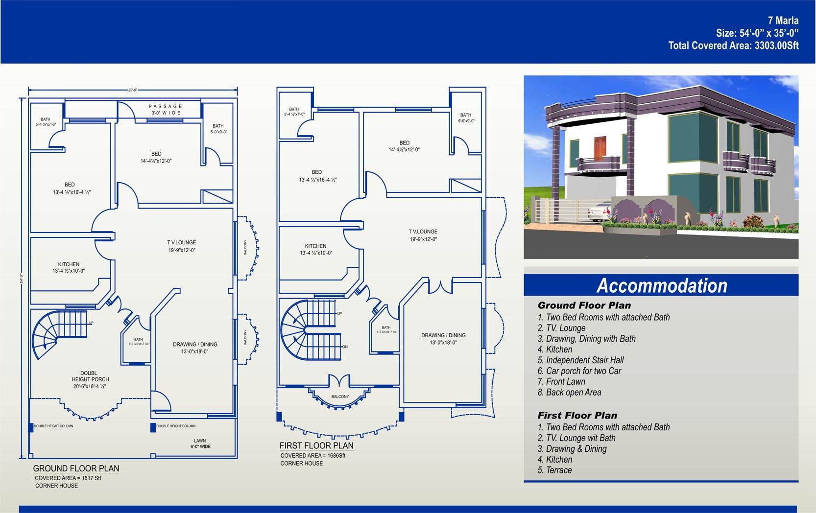Buildzup Another 10 Marla Double Storey House Plan Homedesign Construction Architecture T Co Z7loef9ibt Twitter