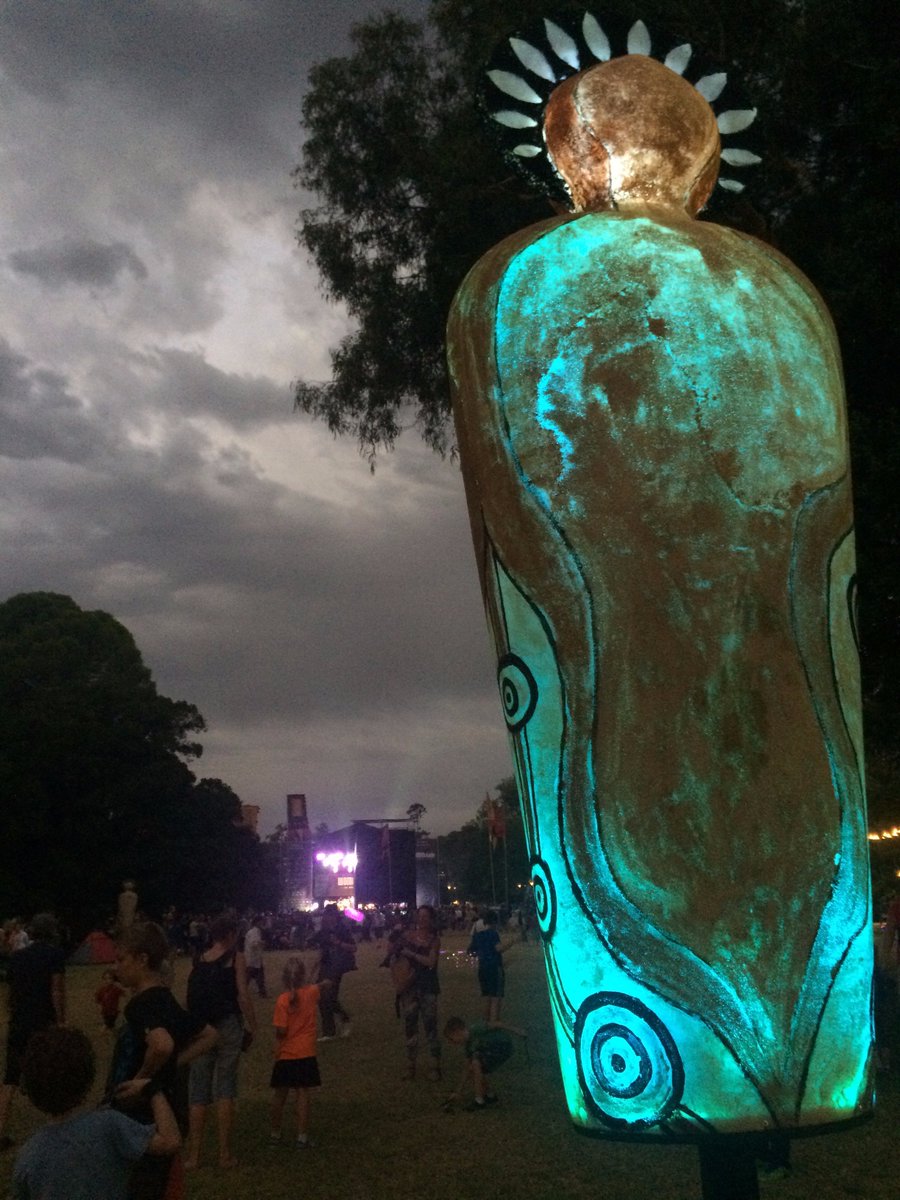 Tyrone Sheather's extraordinary GIIDANYBA (SKY BEINGS) in Botanic Park at #WOMADL17 #situateart