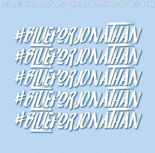 lizzybeaaar's tweet photo. everyone wear blue tomorrow for Jonathan! #BlueForJonathan https://t.co/sTeOJWjn3Q