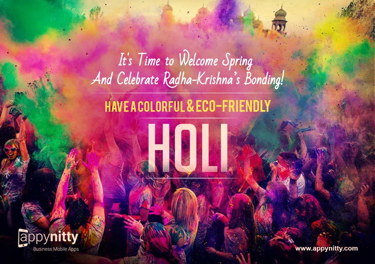 Appynitty's tweet image. Lets Celebrate the Festival of Color with Joy &amp;amp; Happiness....
#HappyHoli