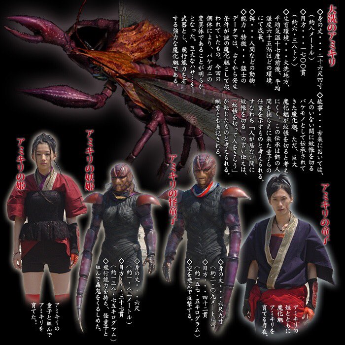 イゴマス 動画投稿しました アミキリ か ノツゴ ですかね アミキリは出現の前触れとしてバケガニが大量発生する特徴がある魔化魍で こいつとの戦いで引退した斬鬼が轟鬼のサポーターになることを決意しました ノツゴは朱鬼の両親を殺