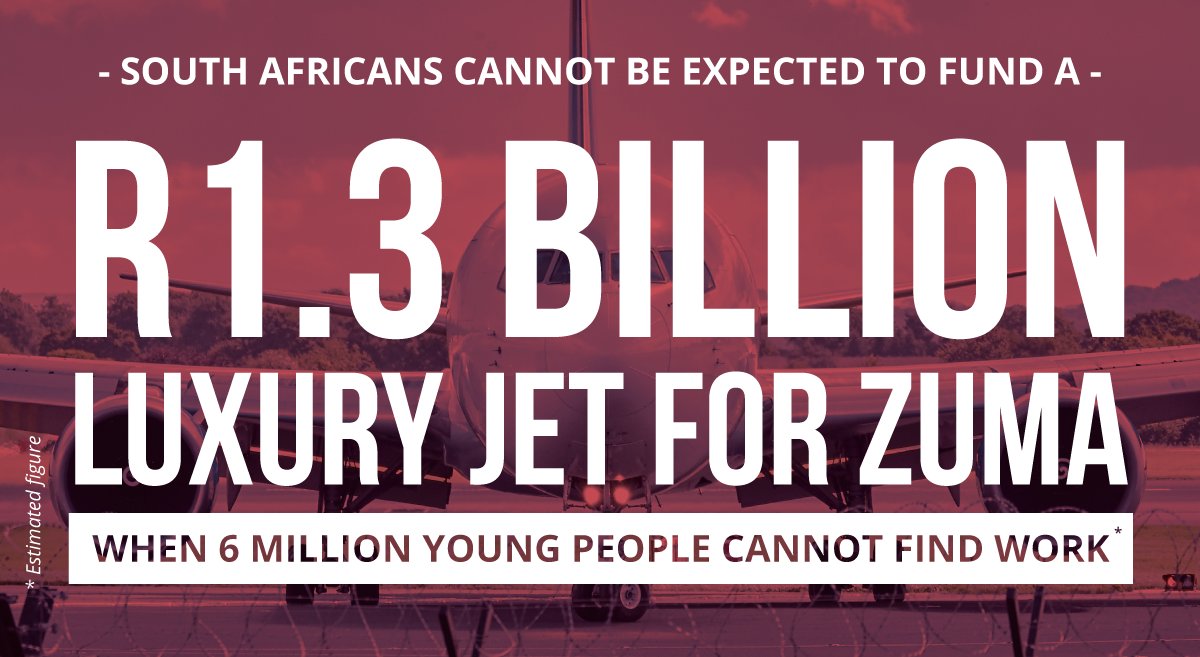 Luxury✈️ for Zuma while our youth  cannot find work.

RETWEET if you reject this “radical economic transformation”

bit.ly/2mBsn8w