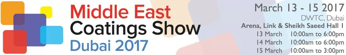 Eventising1's tweet photo. The Middle East Coatings Show is the only dedicated event in the Middle East for raw materials suppliers #eventising #eventprofs https://t.co/9CrE3FPemt
