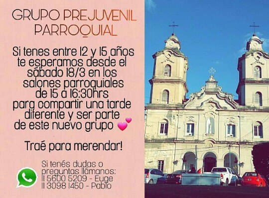 PastJuvZC's tweet image. Atención #JóvenesZC de Pilar!! Arranca Grupo Prejuvenil Parroquial... 
#Animate #ViviLaFeConAmigos #JesúsTeEspera