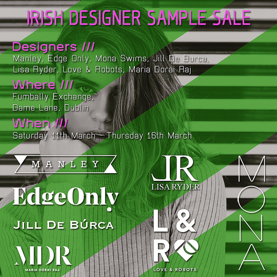 This is happening today in the <a href="/FumballyExch/">Fumbally Exchange CLG</a> from 11am-7pm! #SampleSale with 7 deadly 🇮🇪 designers 🙌🏻