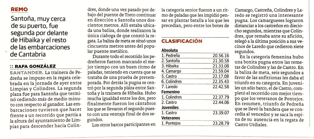 RemoSantona's tweet photo. #Sntoña, plata en el Descenso de #Colindres disputado el fin de semana, supera a todos los rivales que participarán en su liga este verano. https://t.co/IT4jO9h6rl