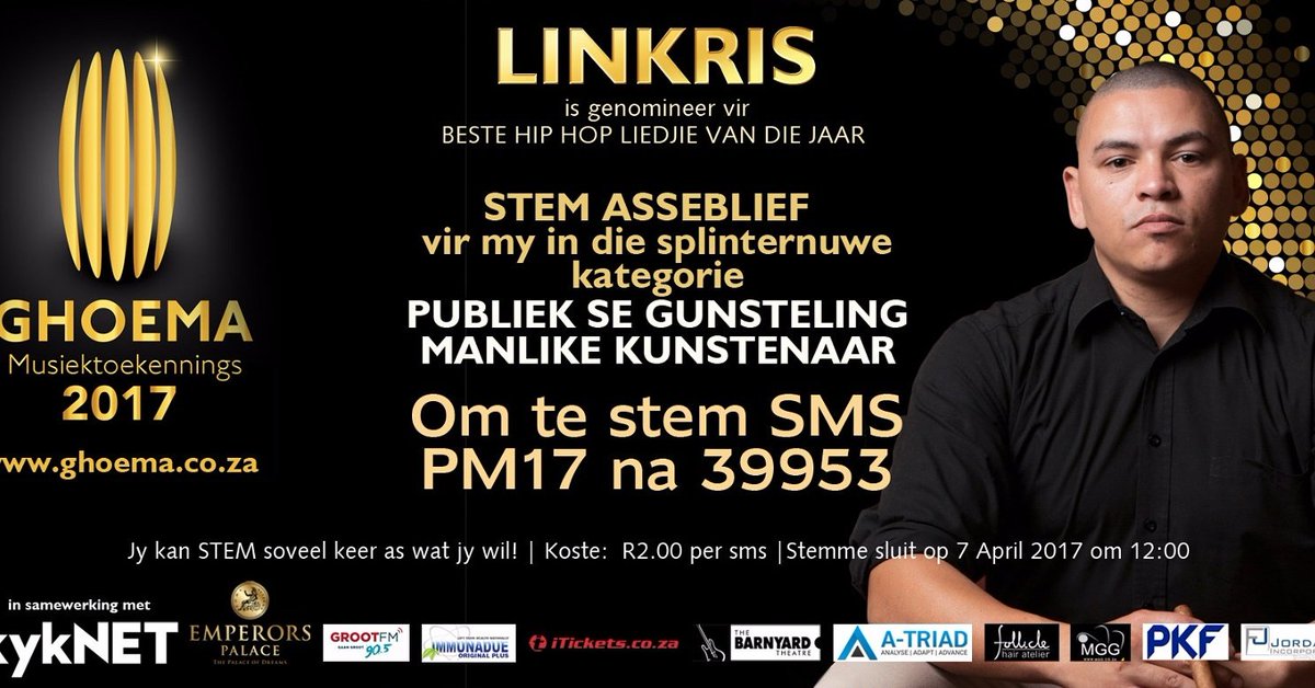 KatalisP's tweet photo. Please vote for @LinkrisDGenius #gamechangegazi BIG steps for Cape Town #hiphop https://t.co/VyApGl7Xao #BloedIsDikkerAsWater https://t.co/E7x5CkUtBQ