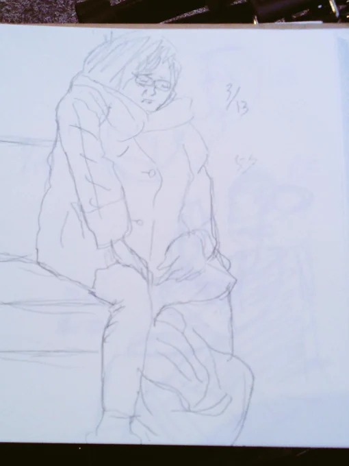 伊藤潤二さんが最近の若い人はクロッキーで一筆描きをぜひともやってもらいたいと言っていたので挑戦したけどやっぱ難しいッスね 