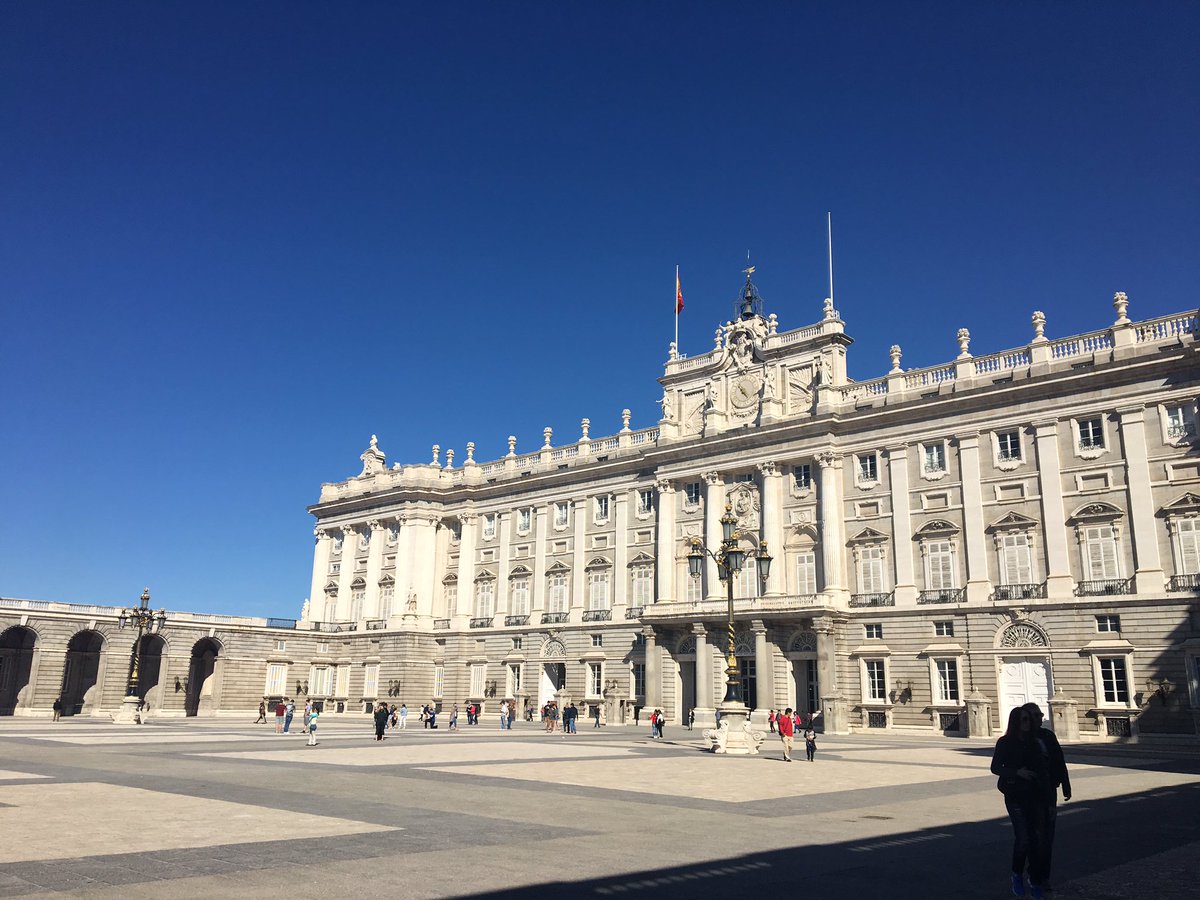 PVECSpain2017's tweet photo. 14 hour day in Madrid yesterday. Visited the royal palace, bull ring and ate churros! Now we are spending a rainy day on a bus to Seville! https://t.co/yw3g1JazV8