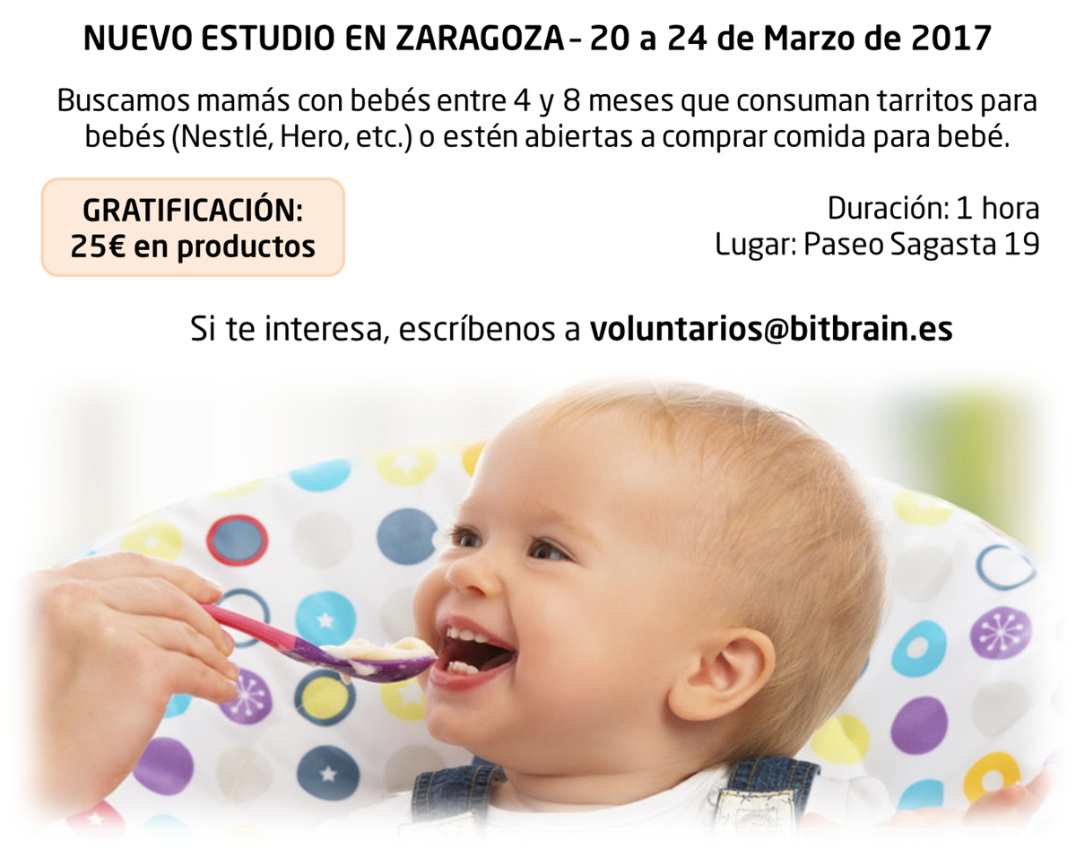 mlopezBCI's tweet photo. ¿Nos ayudáis a difundir? Buscamos mamás con bebés entre 4 y 8 meses en Zaragoza. MIL GRACIAS!!! https://t.co/5BSXAGfxf4